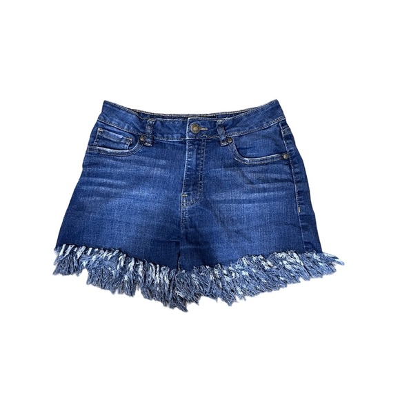 Jessica Simpson Ellie frayed hem daisy dukes denim youth 16 shorts festival - Picture 1 of 9